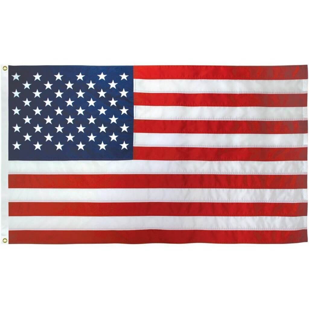 50 Star USA Cotton Embroidered Outdoor Flag 5 x 9 1/2 ft (USA Made)