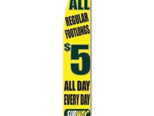 vendor-unknown Advertising Flags 5$ All Footlong Subway Advertising Banner (Complete set)