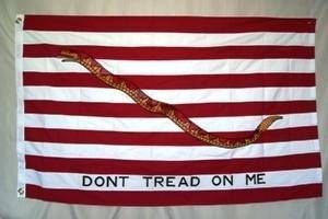 1st Navy Jack Don’t Tread On Me Red Cotton Flag 2 x 3 ft.