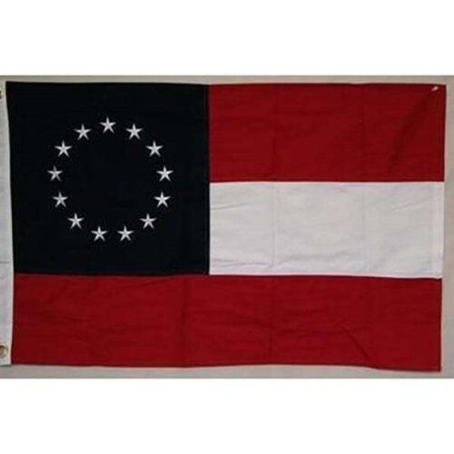 RU Flag 3x5 ft with grommets / Cotton Confederate - First National Confederate Flag - 13 Star - Stars and Bars - Cotton - 3 x 5 ft.