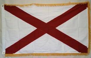 vendor-unknown Flag Alabama Nylon Printed Flag 3 x 5 ft. with Fringes