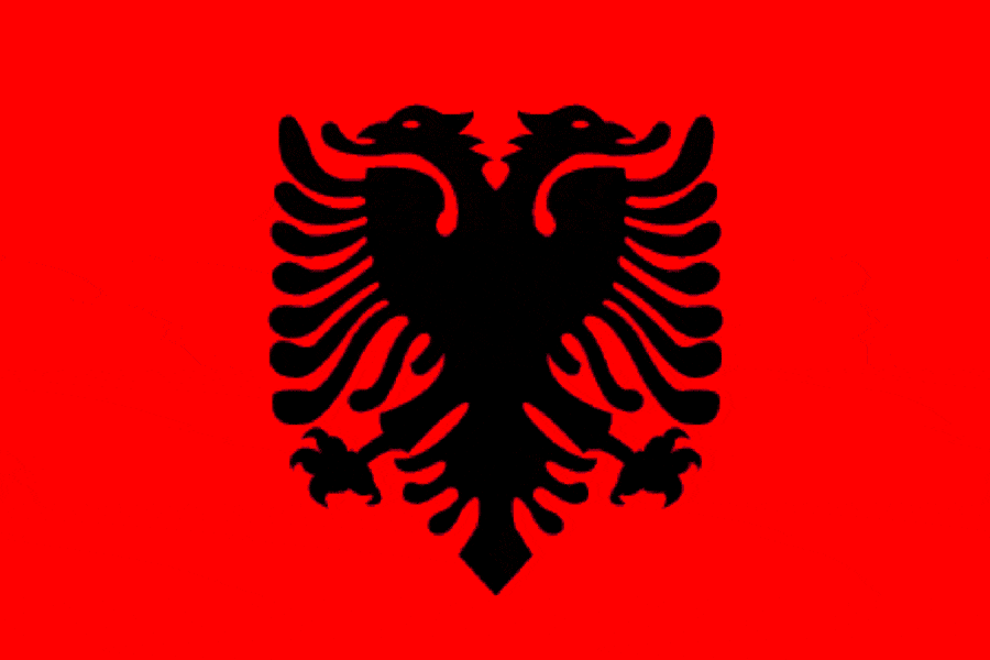 Albania Flag 4 X 6 inch on stick