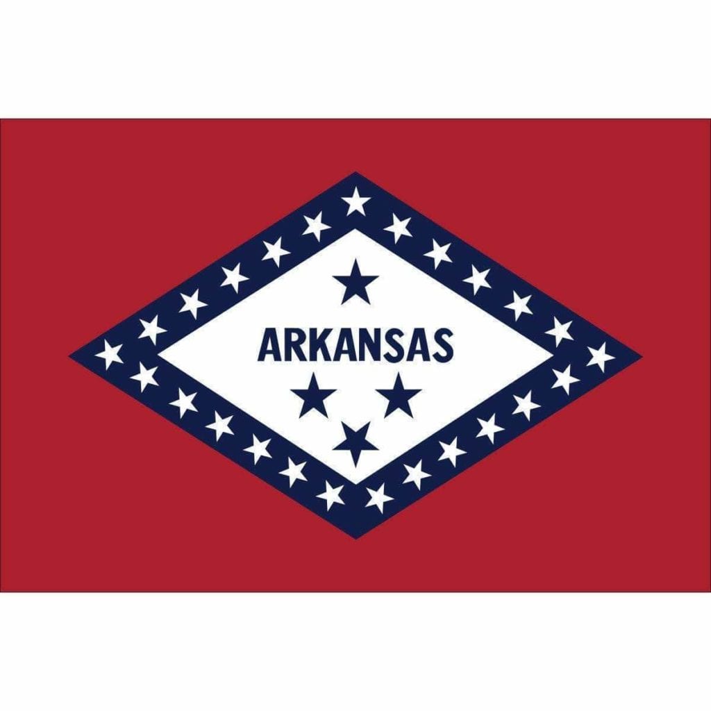 Collins/Eder Flag Arkansas 4 x 6 ft. Nylon Dyed Flag (USA Made)