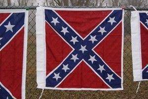 vendor-unknown Flag Artillery Cotton Confederate Flag with Sleeve and Ties 38 x 38 Inch