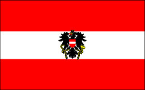 RU Flag Austria with Eagle Flag 12 x 18 inch on Stick