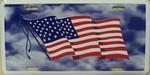 vendor-unknown License Plate American USA Flag Cloud Background License Plate Tag Tag