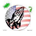 vendor-unknown License Plates and Metal Signs American Flag with Praying Hands Color Decal