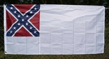 2nd National Confederate Flag Nylon Embroidered 5 x 8 ft.