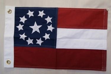 vendor-unknown Search Flags by Quality 12 x 18 With Grommets 11 Stars in the Middle Stars and Bars Cotton Flag