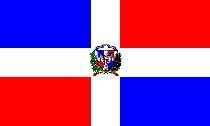 Dominican Republic Flag 12 x 18 inch on Stick