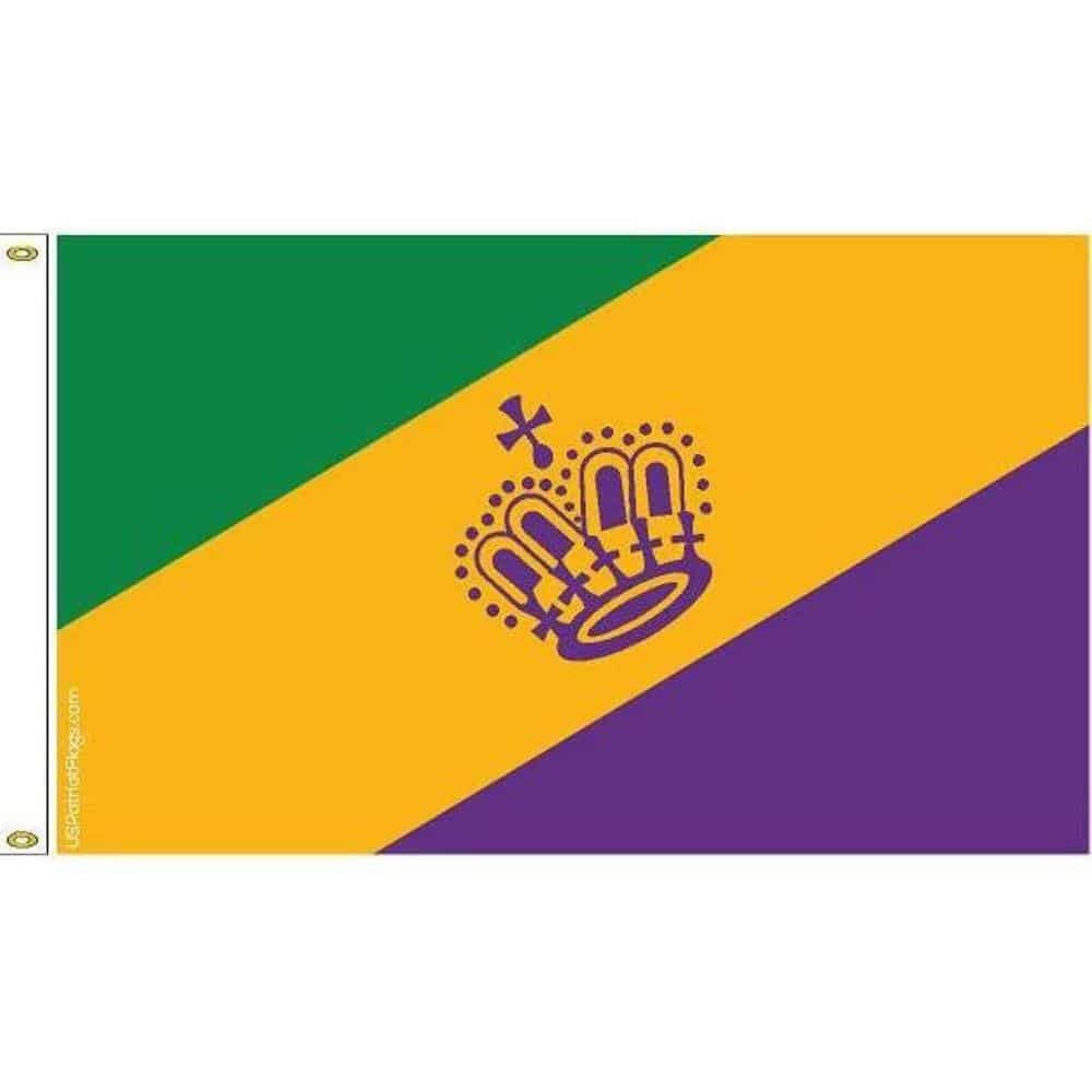 Mardis Gras Royal Crown Flag