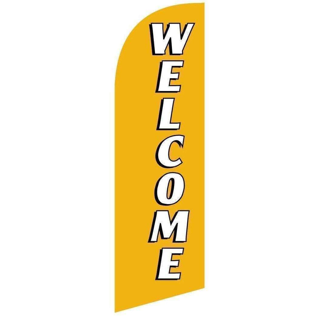 vendor-unknown Advertising Flags Gold Welcome Real Estate Flag Set w/Pole + Spike