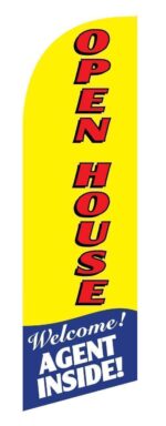 vendor-unknown Advertising Flags Yellow Open House Vertical Real Estate Flag Set w/Pole + Spike