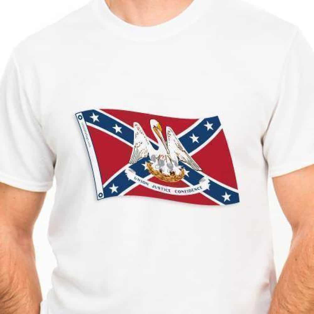 Louisiana On Rebel Flag T-shirt 2XL