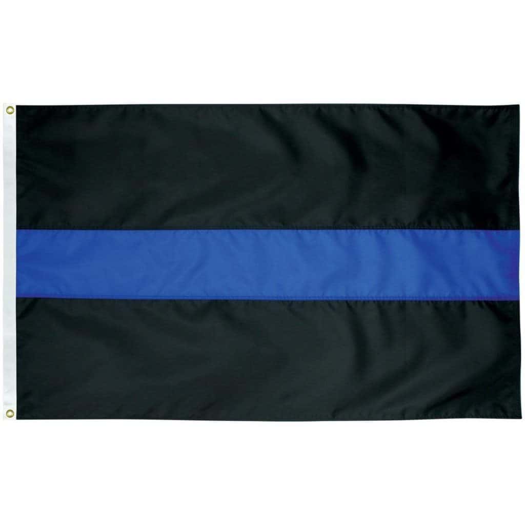 Eder Flag 2x3 Police Thin Blue Line Flag - Outdoor - 2x3,3x5 Nylon Cut and Sewn (Made in America)