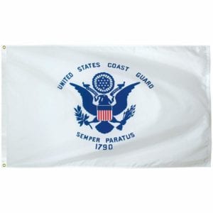Collins/Eder Flag 3x5 Coast Guard Flag - Outdoor - Commercial - All Sizes - Nylon Dyed (Made in USA)