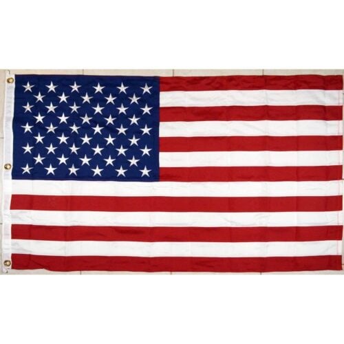 RU Flag 3x5 / Double Nylon Embroidered 600D 2Ply USA Flag - bonus Lapel Pin - 50 Star Nylon Embroidered 3x5 foot
