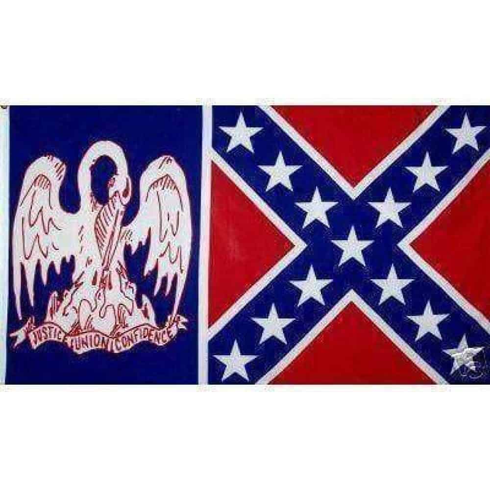 RU Flag 3x5 Louisiana Rebel Flag 3 X 5 ft. Standard Louisiana Battle Blue