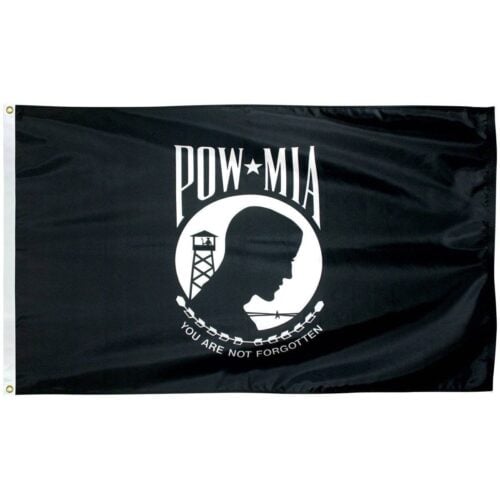 Collins/Eder Flag 3x5 / Nylon Printed POW MIA Flag - Outdoor -Single -  Nylon Dyed Flag (Made in America)