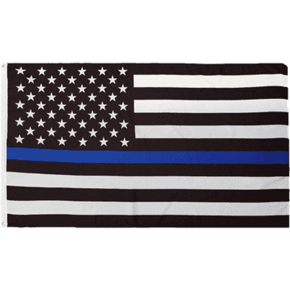 RU Flag 4x6 / Polyester Police USA Thin Blue Line Flag 4 ft x 6 ft Standard
