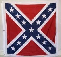 vendor-unknown Flag Confederate Infantry Battle Flag (Square With White Border) 52 X 52 Inch