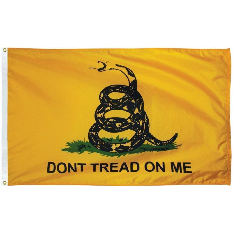 RU Flag Gadsden Don't Tread On Me Yellow Nylon Printed Flag 2 x 3 ft.