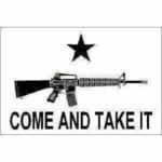 RU Flag M4 Carbine Come and Take It (White) Flag 3 X 5 ft. Standard