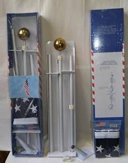 RU Flag Pole Flag Pole - 6 ft. Aluminum 1" Flag Pole Kit with 2x3 ft USA Flag