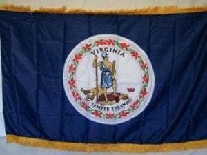 vendor-unknown Flag Virginia Nylon Printed Flag 3 x 5 ft. with Fringes