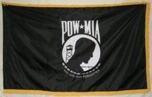 vendor-unknown Flag POW MIA Nylon Printed Flag 3 x 5 ft. with Fringes