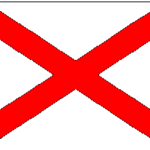 RU Flag State of Alabama Flag 12 x 18 inch on Stick