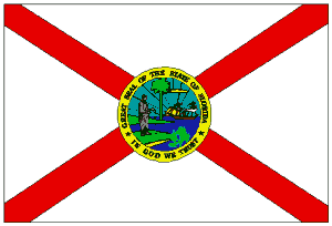 RU Flag State of Florida Flag 12 x 18 inch on Stick