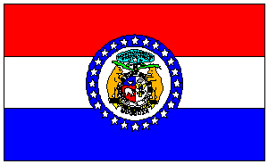 RU Flag State of Missouri Flag 12 x 18 inch on Stick