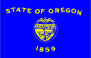 RU Flag State of Oregon Flag 12 x 18 inch on Stick