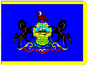 RU Flag State of Pennsylvania Flag 4 X 6 inch on stick