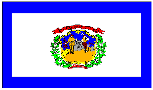 State of West Virginia Flag 4 X 6 inch on stick