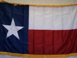 vendor-unknown Flag Texas Nylon Printed Flag 3 x 5 ft. with Fringes