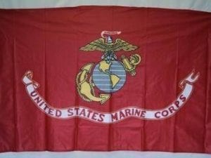 vendor-unknown Flag USMC US  Marines Corps Flag - Double Knitted Nylon 4 x 6 Flag