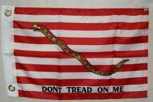 vendor-unknown Gadsden Flags (Don't Tread on Me Flags) Don't Tread On Me (Red) First Naval Jack Flag 12 x 18 inch with grommets
