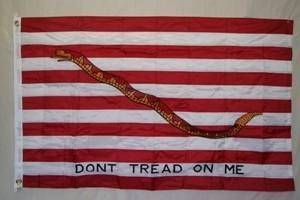 vendor-unknown Gadsden Flags (Don't Tread on Me Flags) First Navy Jack DONT TREAD ON ME Nylon Embroidered Flag 3 x 5 ft.