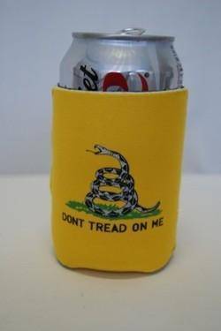vendor-unknown Gadsden Flags (Don't Tread on Me Flags) Gadsden Can Koozie Yellow