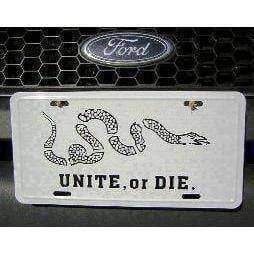 vendor-unknown Gadsden Flags (Don't Tread on Me Flags) Unite or Die License Plate