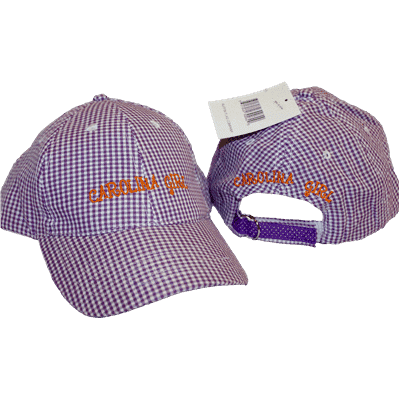vendor-unknown Hats & Ball Caps Carolina Girl Gingham Orange and Purple Cap
