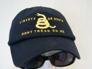 vendor-unknown Hats & Ball Caps Liberty or Death Washed Cap Navy and Gold