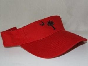 vendor-unknown Hats & Ball Caps Red and Black South Carolina Visor