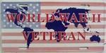 vendor-unknown Historic War Flags World War II Veteran License Plate
