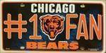 vendor-unknown License Plates and Metal Signs Chicago Bears #1 Fan License Plate