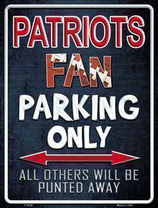 vendor-unknown License Plates and Metal Signs Patriots Fan Parking Only Parking Sign