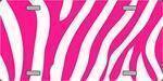 vendor-unknown License Plates and Metal Signs Pink Zebra Print Blank