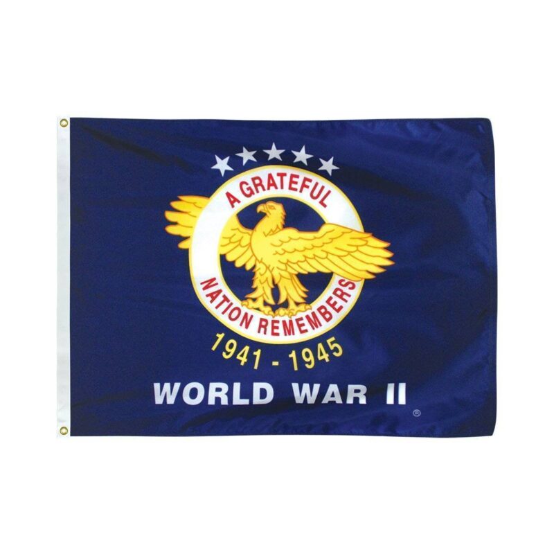 vendor-unknown Made In The USA World War II Commemorative Flag 3 x 5 Nylon Dyed Flag (USA Made)